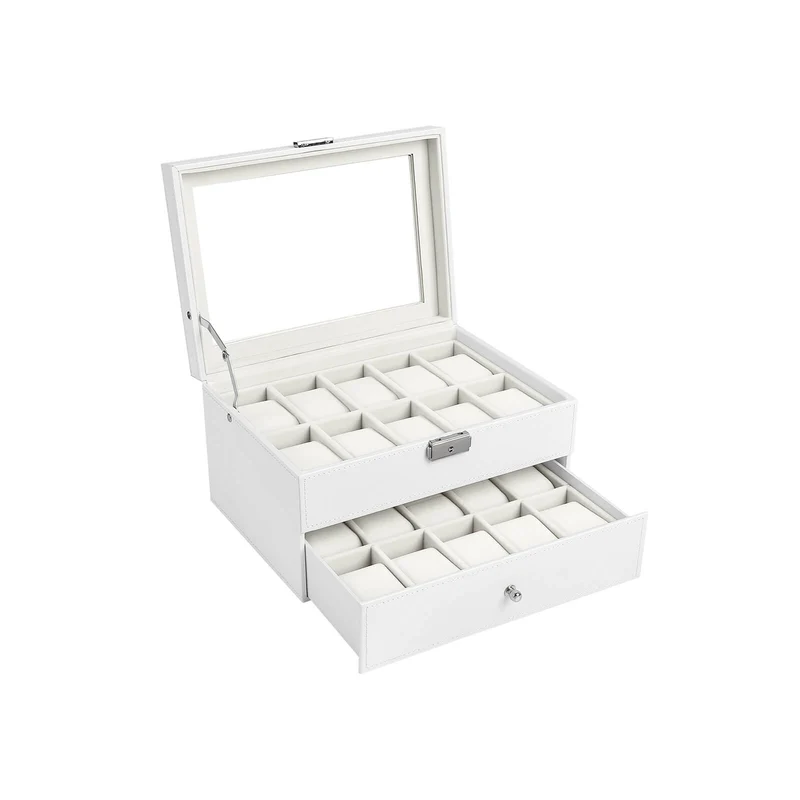 Uhrenbox für 20 Uhren Weiß