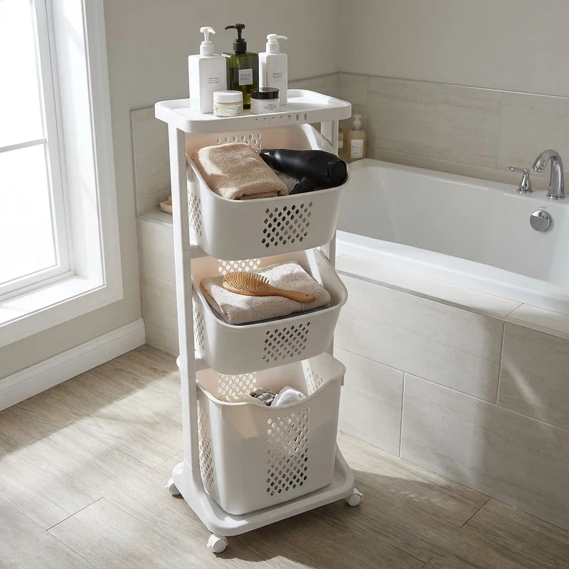 Multi-Layer Hanging Laundry Organizer Basket