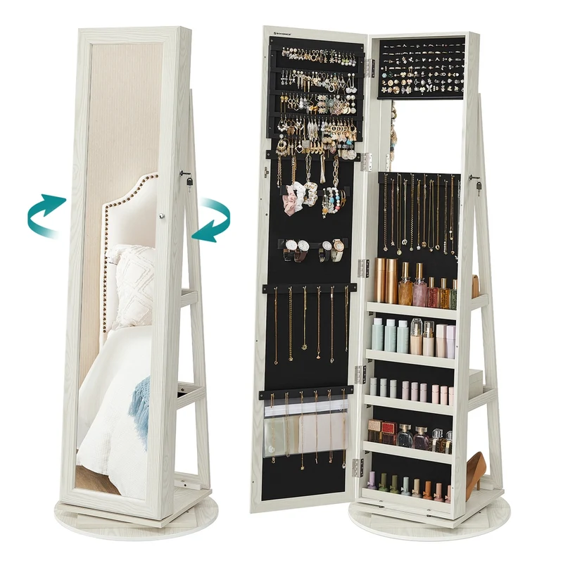 Drehbarer Schmuckschrank mit Spiegel