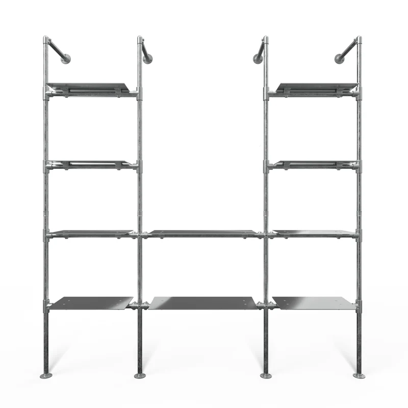Original Steele Regalsystem mit 3 Sektionen - (4 Regalböden / 2 Regalböden / 4 Regalböden) Aufbewahrungssystem
