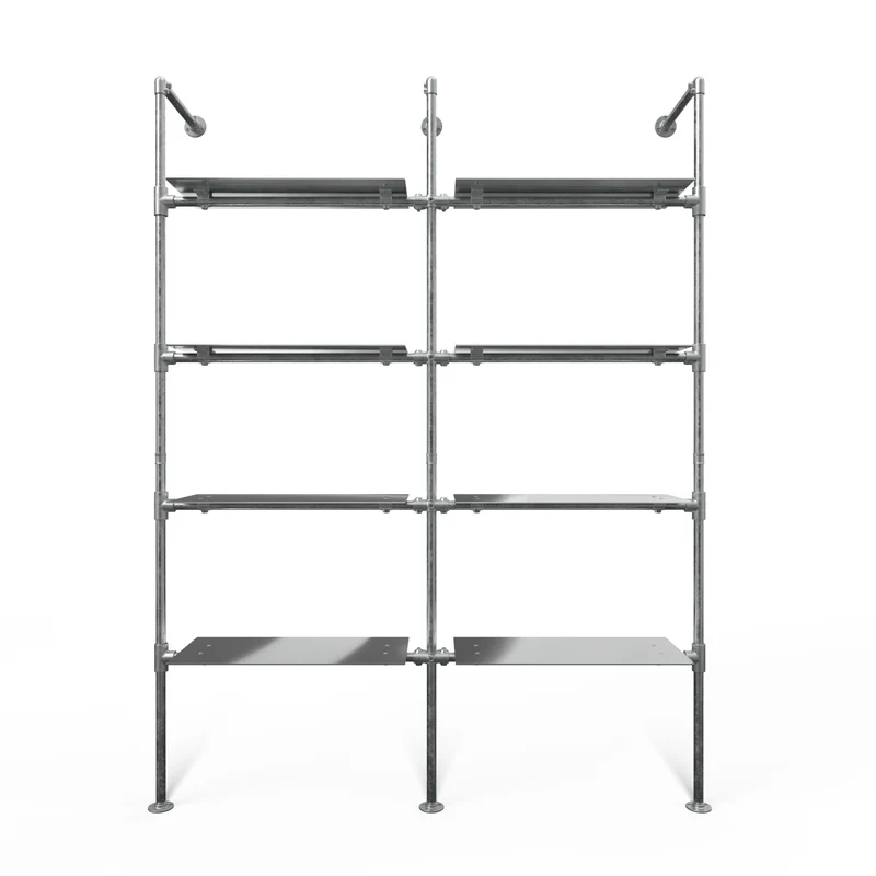Original Steele Regalsystem mit 2 Sektionen - (4 Regalböden / 4 Regalböden) flexibles Aufbewahrungssystem