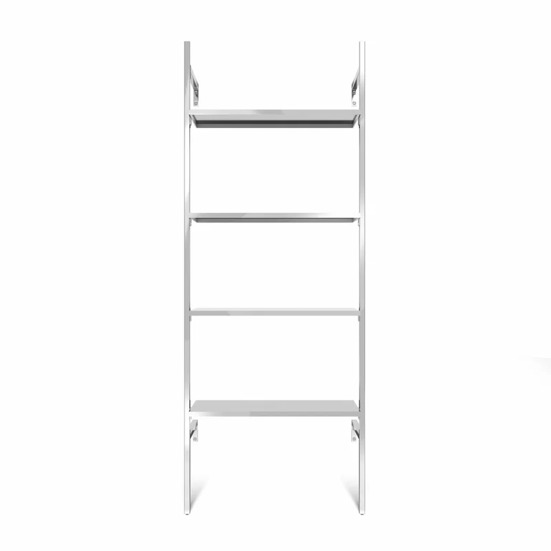 Frame Chrome Walk-In 1-Reihen Garderobensystem - (4 regale) flexible Lösung mit 4 Regalen in Chrom