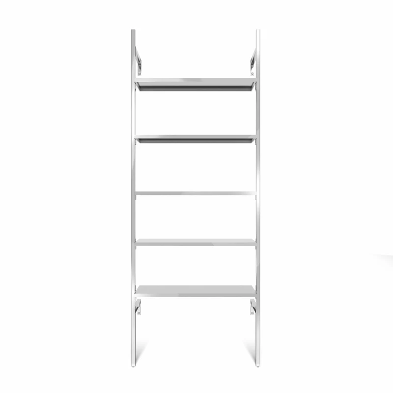 Frame Chrome Walk-In 1-Reihen Garderobensystem - (5 regale) flexible Lösung mit 5 Regalen in Chrom