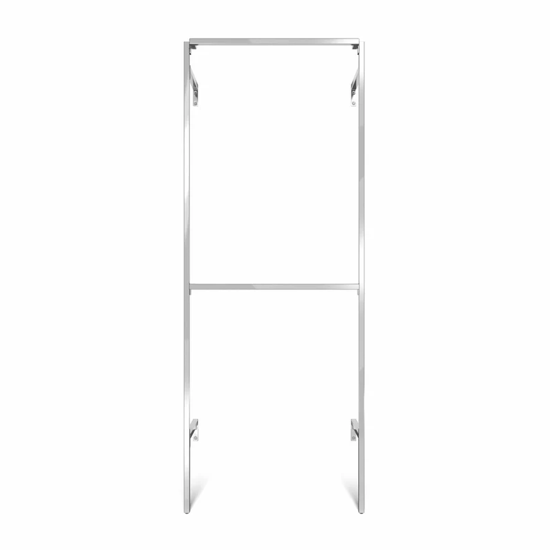 Frame Chrome Walk-In 1-Reihen Garderobensystem - (2 stange) doppelte Aufhängung in Chrom