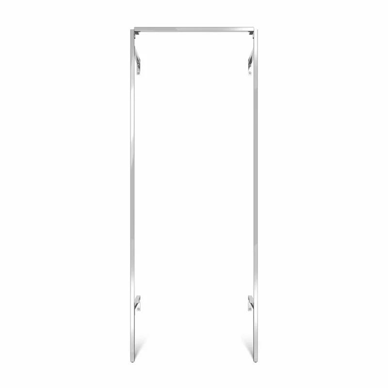 Frame Chrome Walk-In Garderobensystem in 1 Reihe - (1 rail) eleganter Kleiderständer in Chrom
