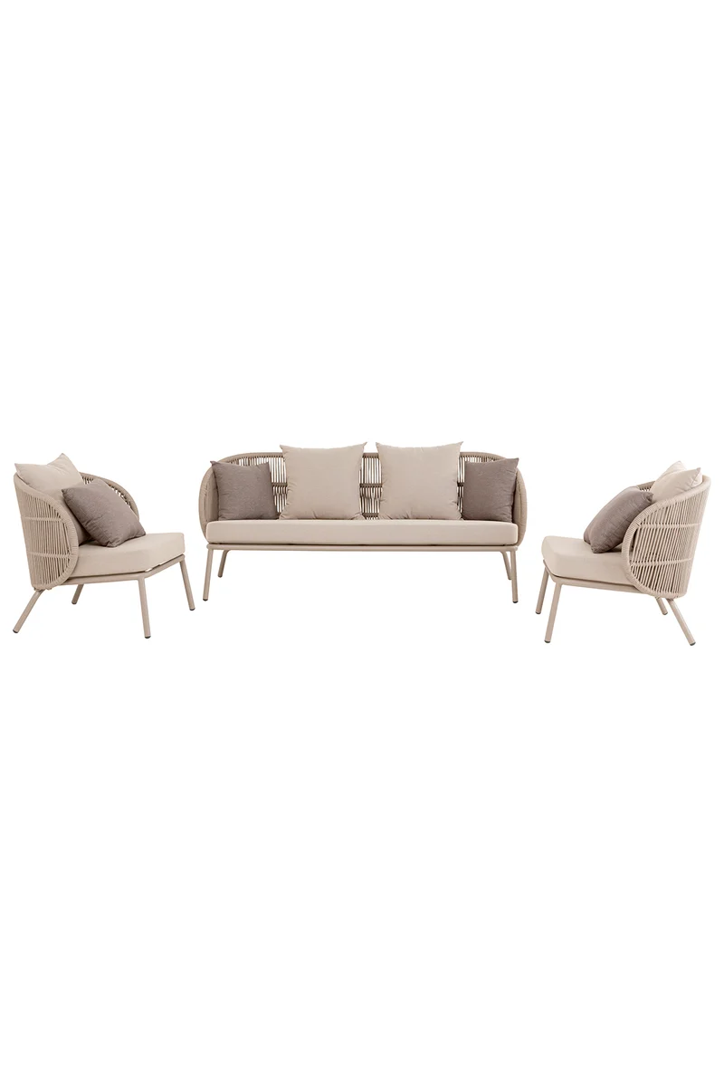 Sitzgruppe Sicily Taupe (3/tlg.)