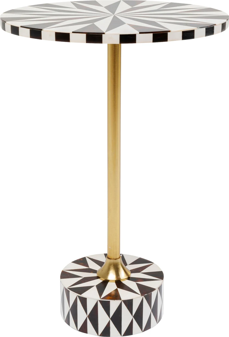 Beistelltisch Domero Star Braun Weiß Ø40cm