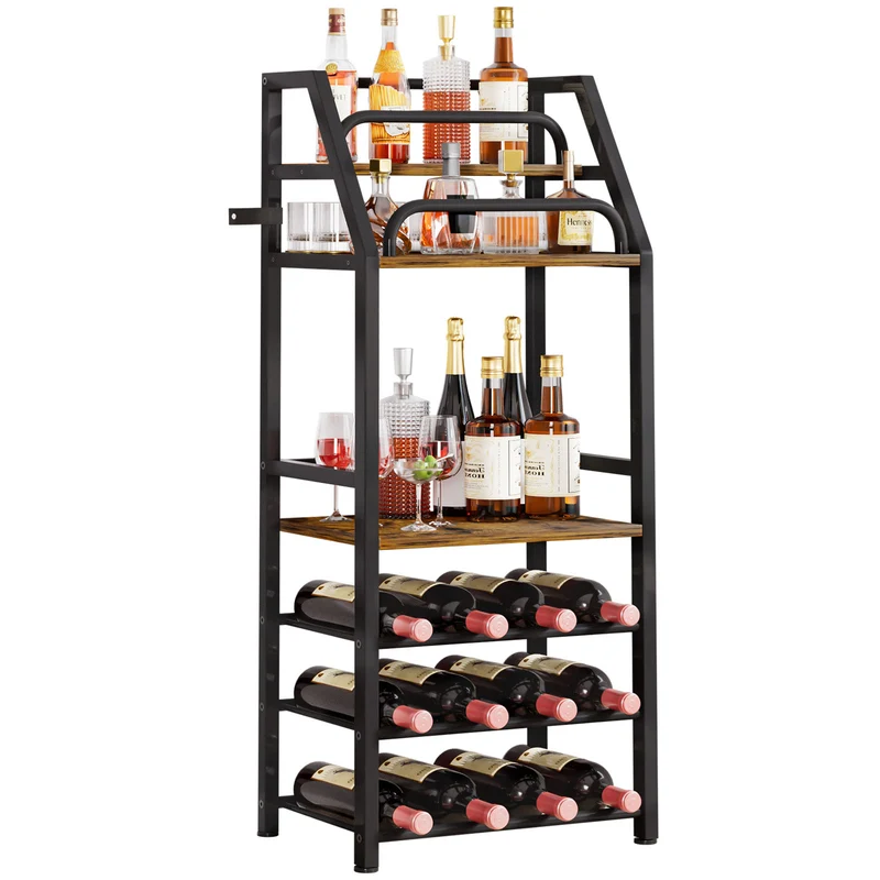 Yorbay Weinregal mit 6 Ebenen für 12 Flaschen, 42 x 29 x 102 cm