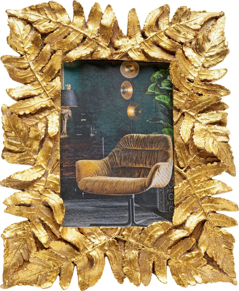 Bilderrahmen "Gold Leaves" I Handgefertigtes Unikat in Gold