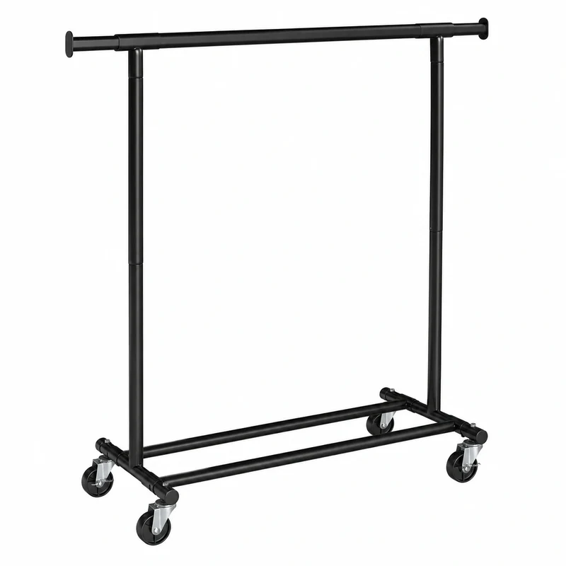 Robuster SONGMICS Kleiderständer mit Rollen, bis 100 kg, ausziehbar, leicht montierbar, schwarz