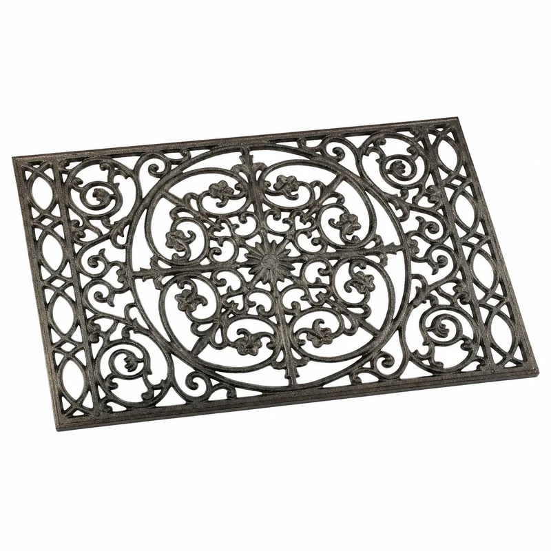 Sungmor strapazierfähige Gusseisen-Fußmatte 56x37 cm - Rutschfest, dekorativ, ideal für Haus und Garten
