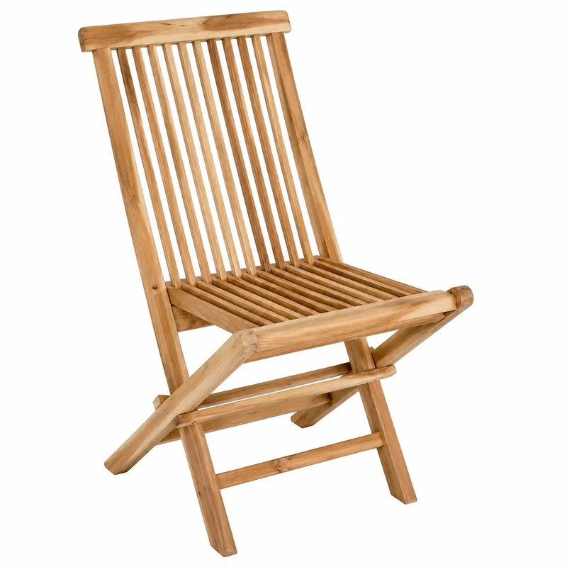 Teakholz Klappstuhl Menorca, Massivholz Balkonstuhl für Garten & Terrasse