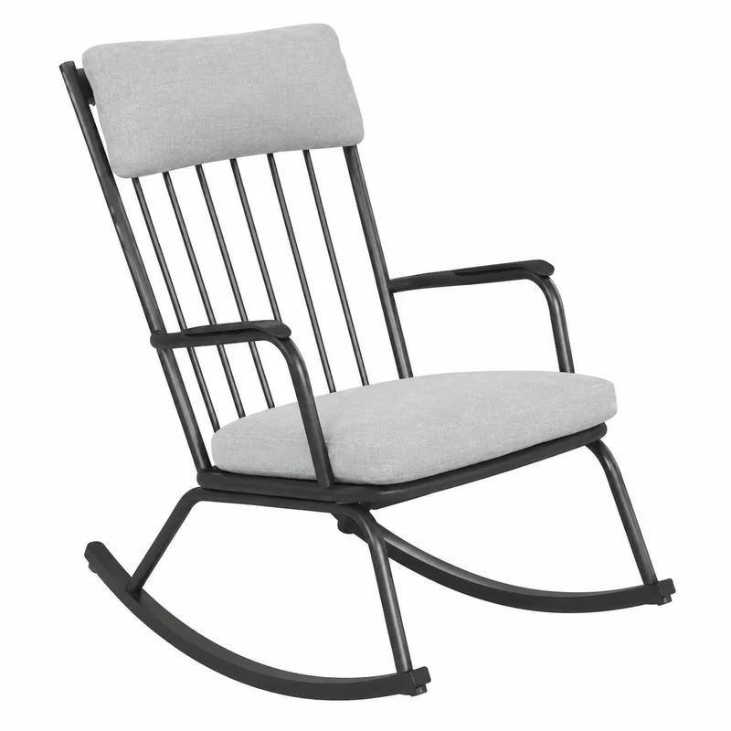 Grand Patio Schaukelstuhl-Set mit Beistelltisch, belastbar bis 150 kg, für Garten und Terrasse, Schwarz
