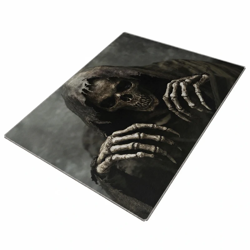 Gothic Fußmatte Sensenmann – 60x90 cm, Waschbares Design für Flur & Schlafzimmer