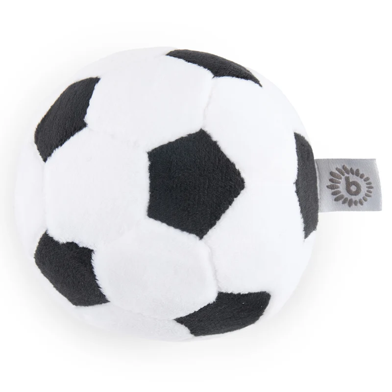 Veloursball Fußball mit Rassel