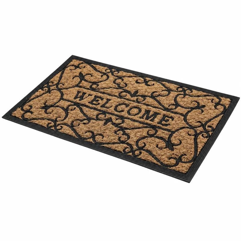 Astra wetterfeste Fußmatte Set 2 Stück - Antibakterielle Kokos-Gummimischung, 45x75cm, Ideal für Außeneingänge