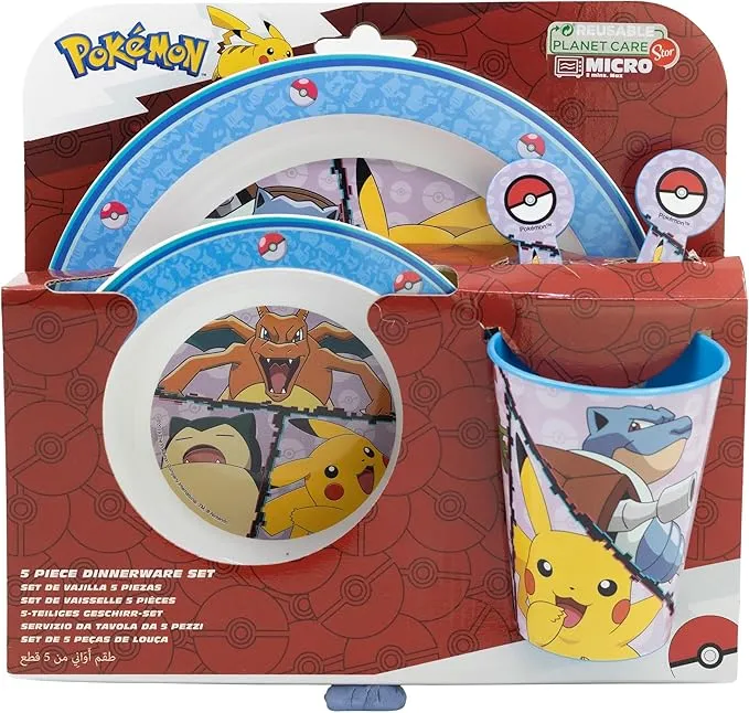 Pokemon 5 -Teiliges Geschirr- Set - Frühstücks Set