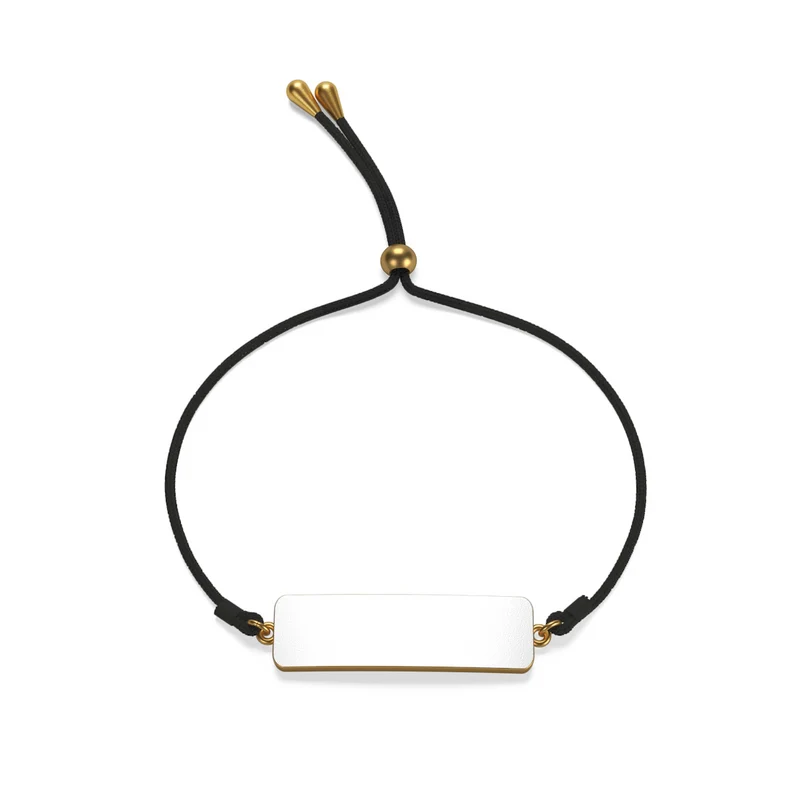 Custom rectangle cord bracelet gold