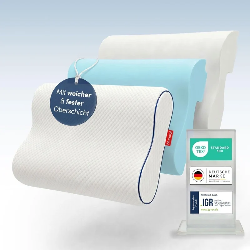 MEMORY FOAM KISSEN Caspar - Orthopädisches Nackenstützkissen, höhenverstellbar