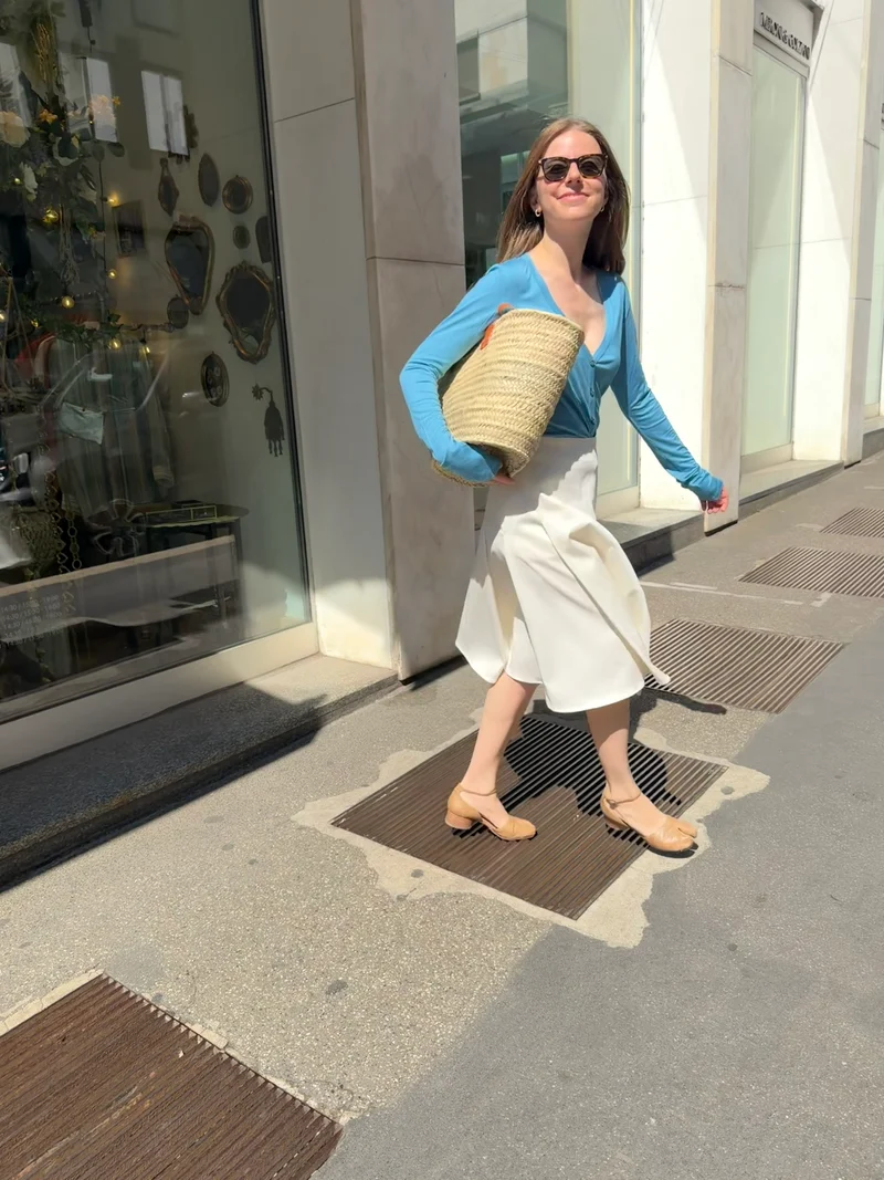 Sironi-Strickjacke in Himmelblau
