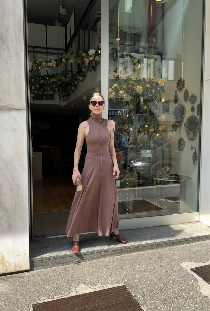 Klee marron glacé Kleid