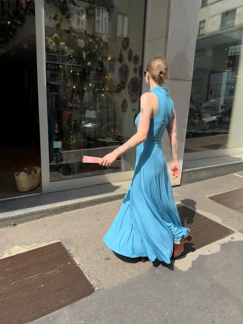 Klee-Kleid in Himmelblau