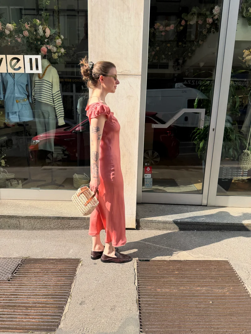 Botticelli-Kleid in Rosé