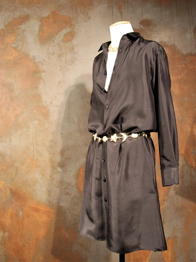 Monet schwarzes Tulpen-Hemdkleid
