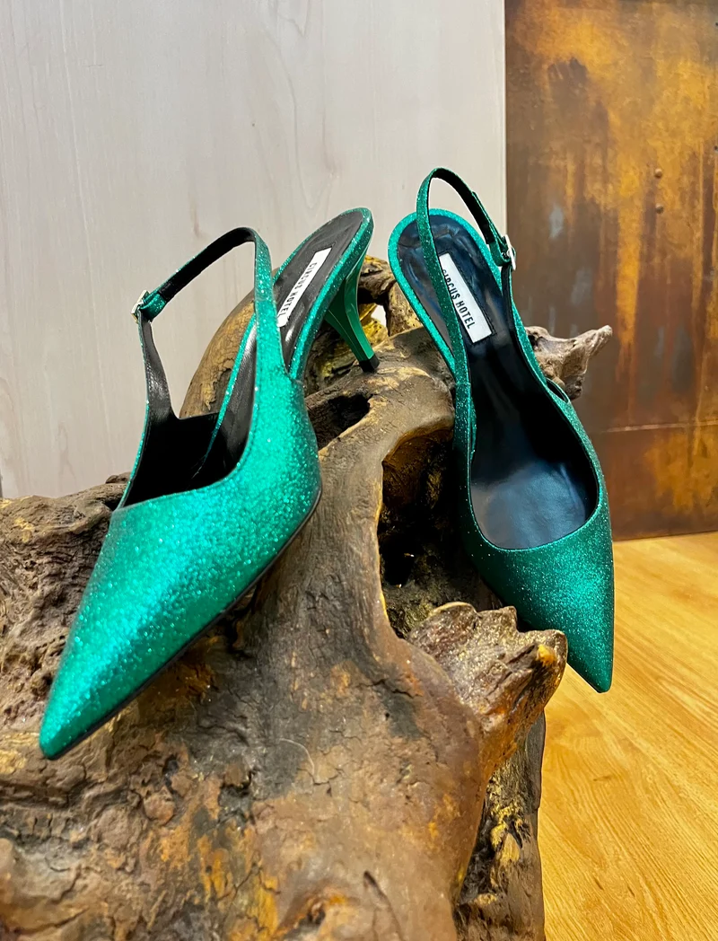 Smaragdgrüner Slingback