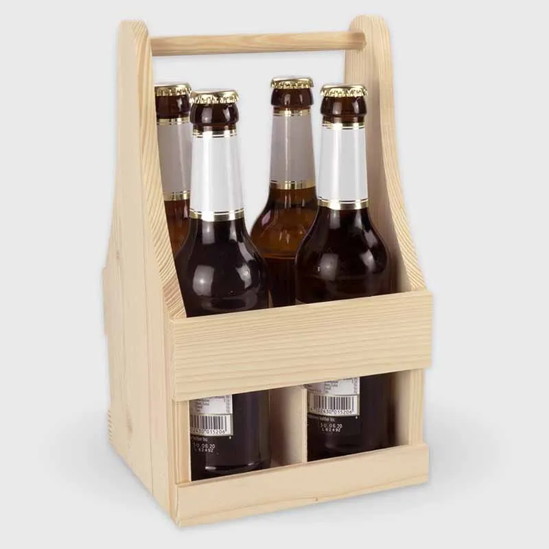 Bierträger aus Holz - für 4 Flaschen