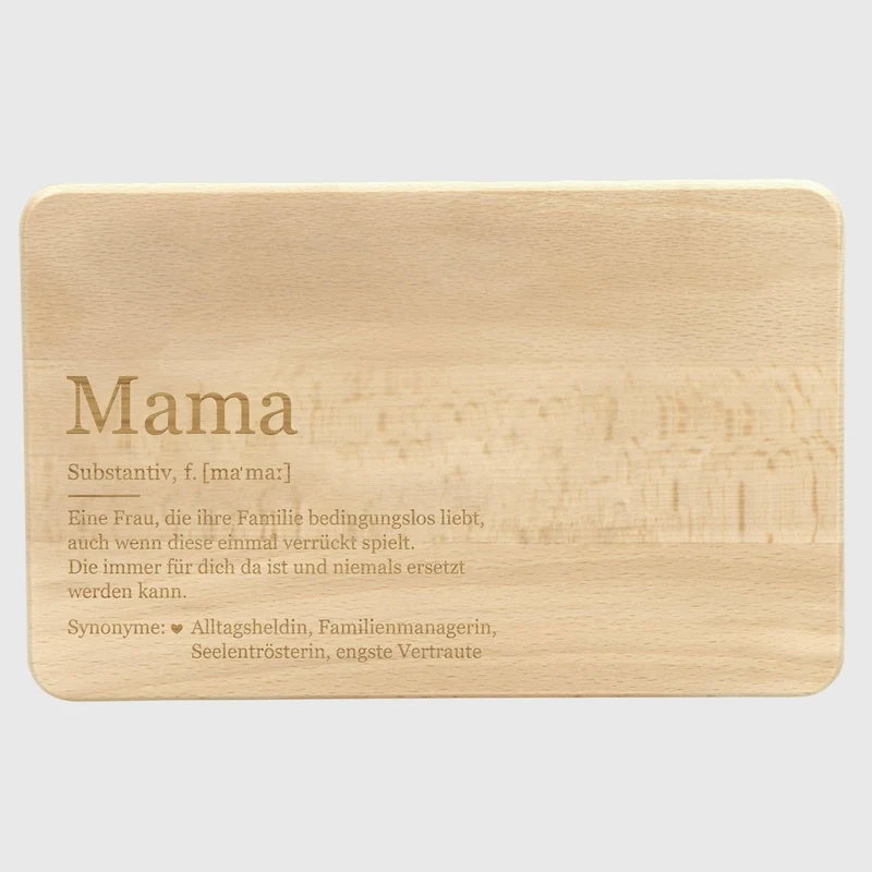 Frühstücksbrettchen aus Holz - Geschenk für Mama | Geschenk für Mutter zum Muttertag, Geburtstag, Namenstag & Weihnachten, ca. 24 x 15 cm