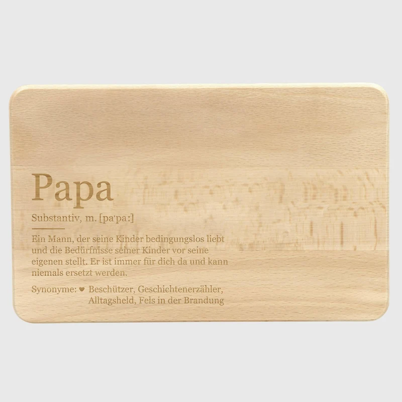 Frühstücksbrettchen aus Holz - Geschenk für Papa | Geschenk für Vater zum Vatertag, Geburtstag, Namenstag & Weihnachten, ca. 24 x 15 cm