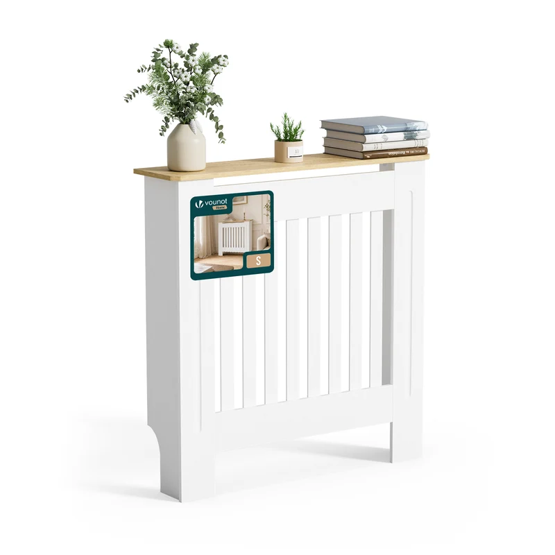 Heizkörperverkleidung 78x19x82 cm Heizkörperabdeckung Weißeiche