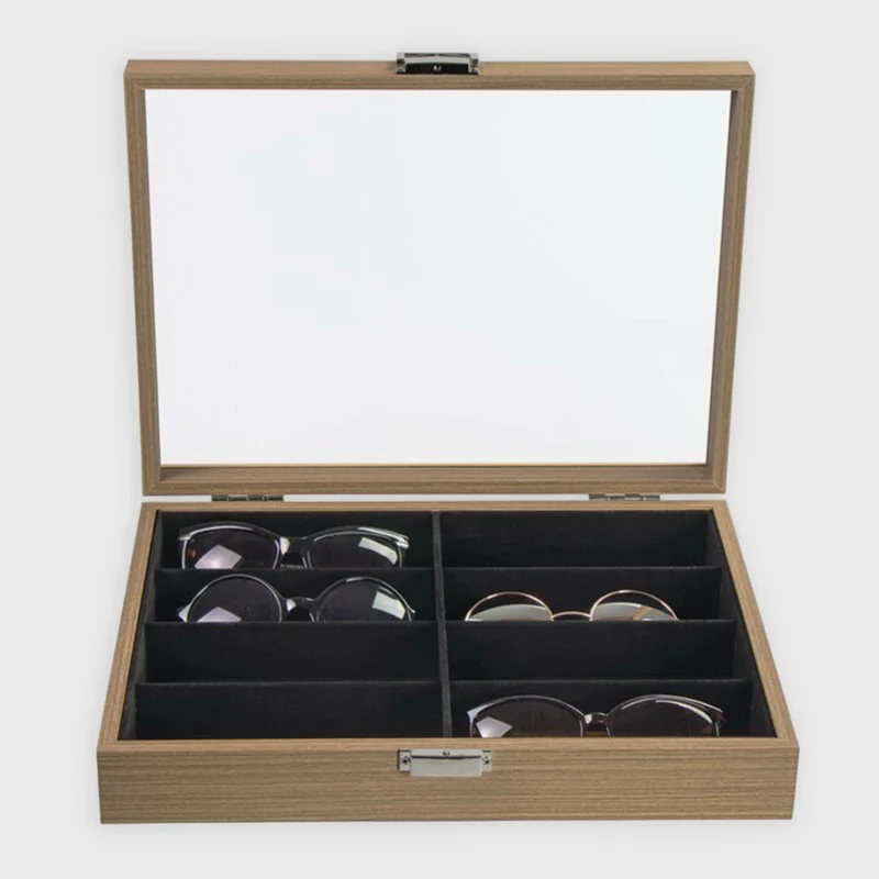 Brillenbox zur Aufbewahrung von 8 Brillen - ca. 35 x 26 x 9 cm - Sonnenbrillen Präsentation Brillendisplay