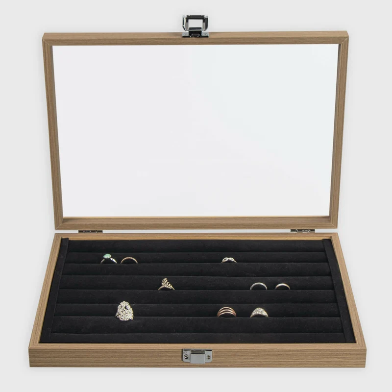 Schmuckkasten für Ringe aus MDF - 7 Slots