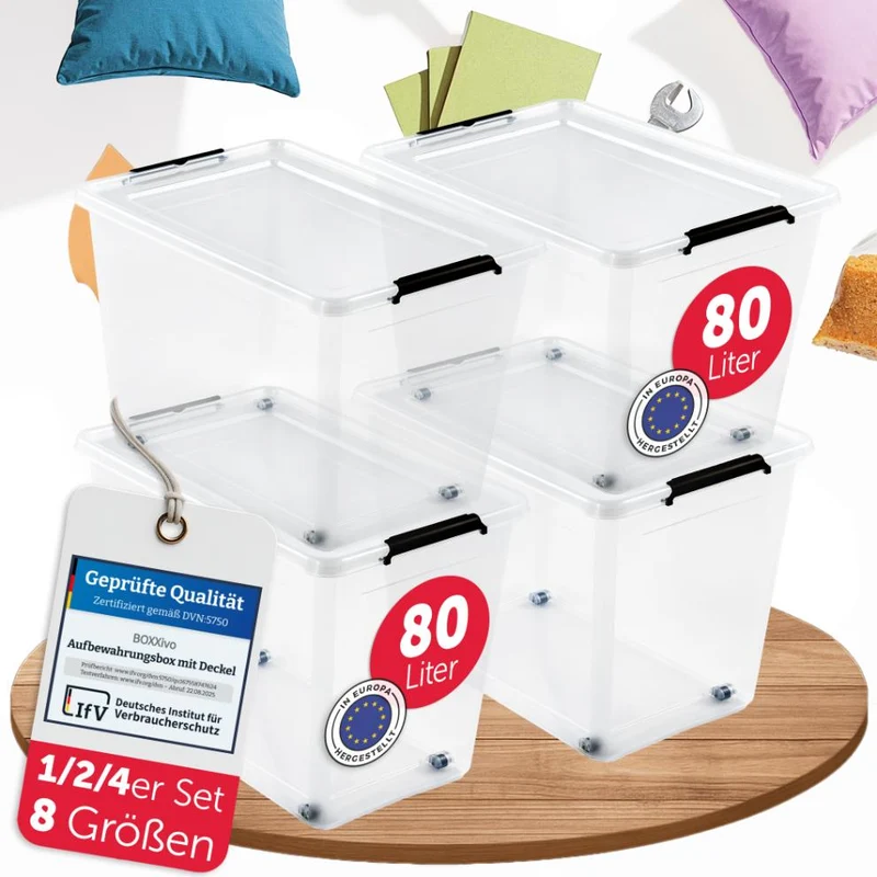 AUFBEWAHRUNGSBOXEN OLLE mit Deckel - Stapelbar & Robust - BPA-Frei & Lebensmittelecht