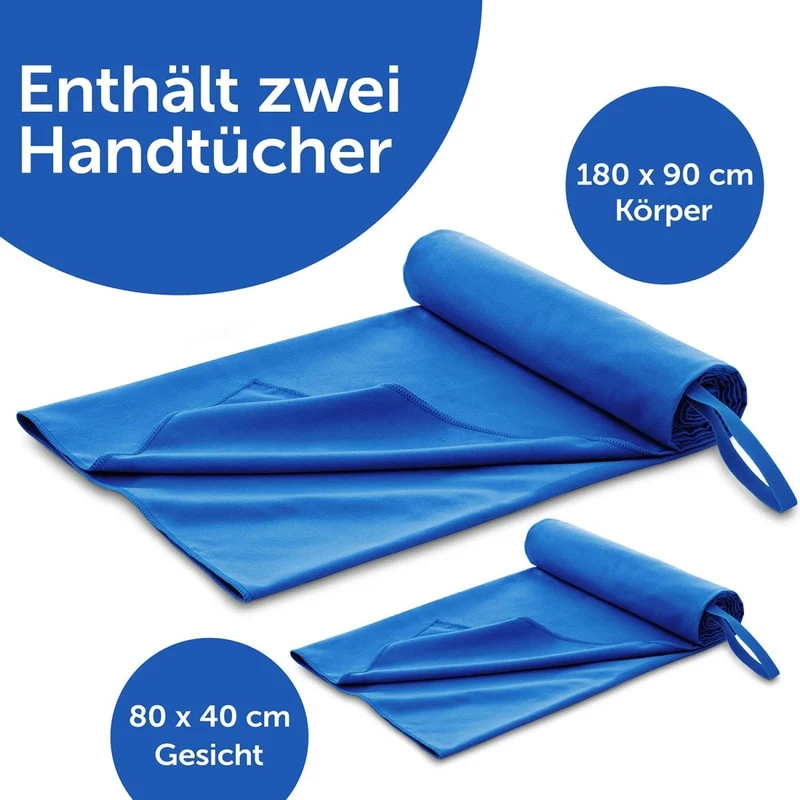 FITNESS HANDTUCH aus Microfaser im 2er Set