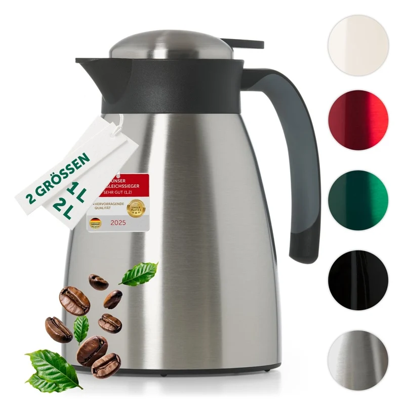 Thermoskanne aus Edelstahl, BPA-freie Isolierkanne mit Quick Tip Verschluss