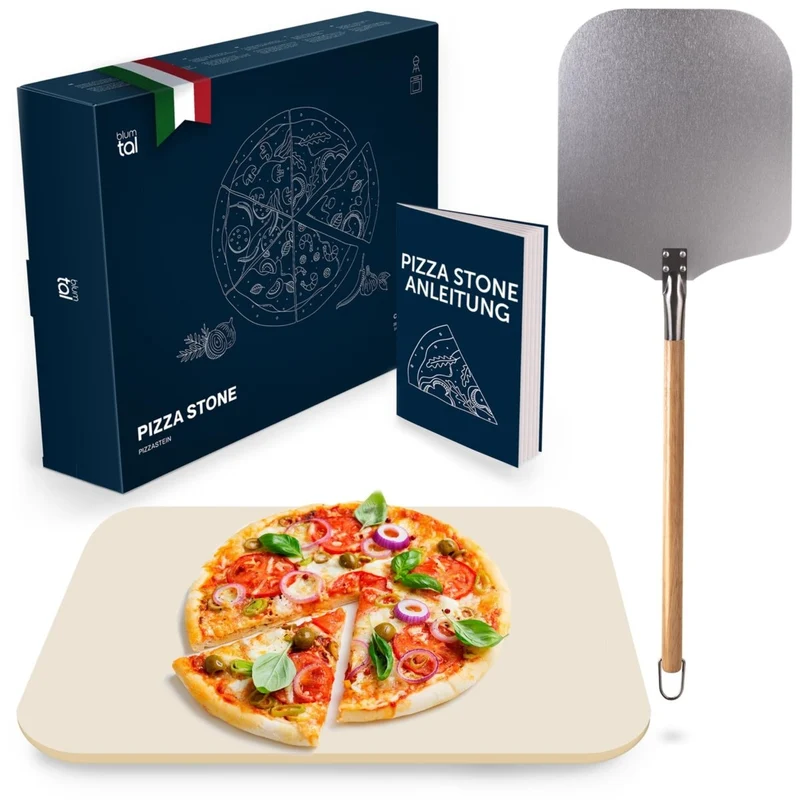 PIZZASTEIN für Backofen & Gasgrill inkl. Pizzaschieber