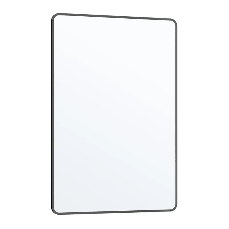 Rechteckiger Wandspiegel mit Aluminiumrahmen