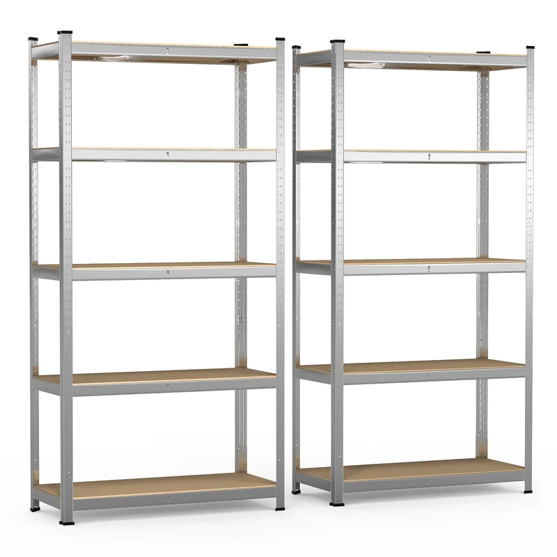 5-stufiges Schwerlastregal 2er Set verstärkt, Lagerregal 180x90x40cm, 2500kg belastbar