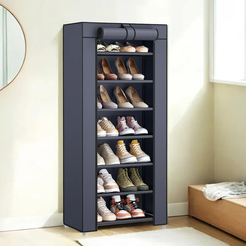 Schuhregal mit Stoffbezug