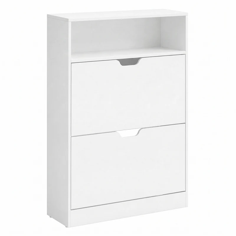 Schuhschrank 2 Klappen offenes Fach