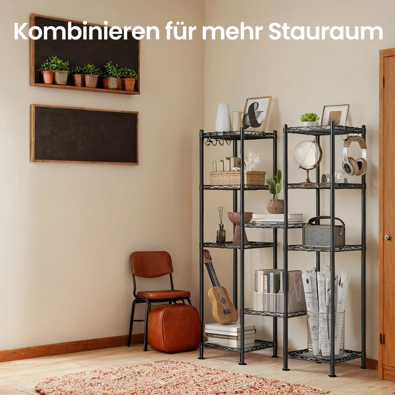 Standregal aus Metall Schwarz