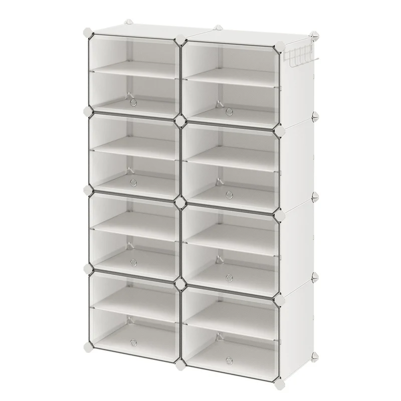 Schuhregal, Schuhschrank mit 8 Fächern, Stahlrahmen