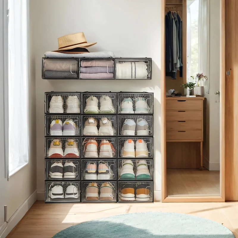 Faltbare Schuhboxen für Schuhe bis Größe 44,