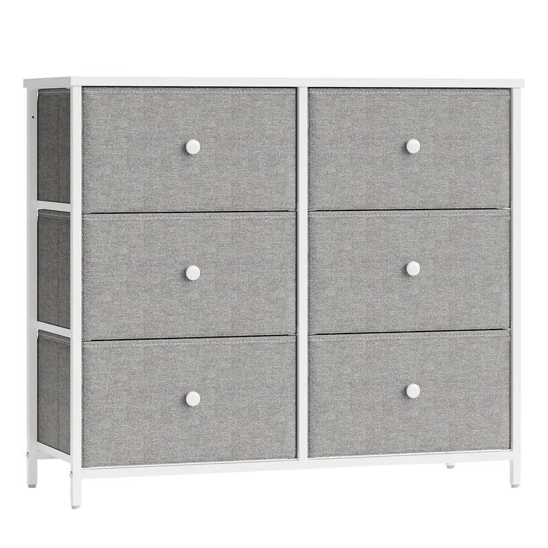 Kommode 6 Stoffschubladen mit Metallrahmen Organizer