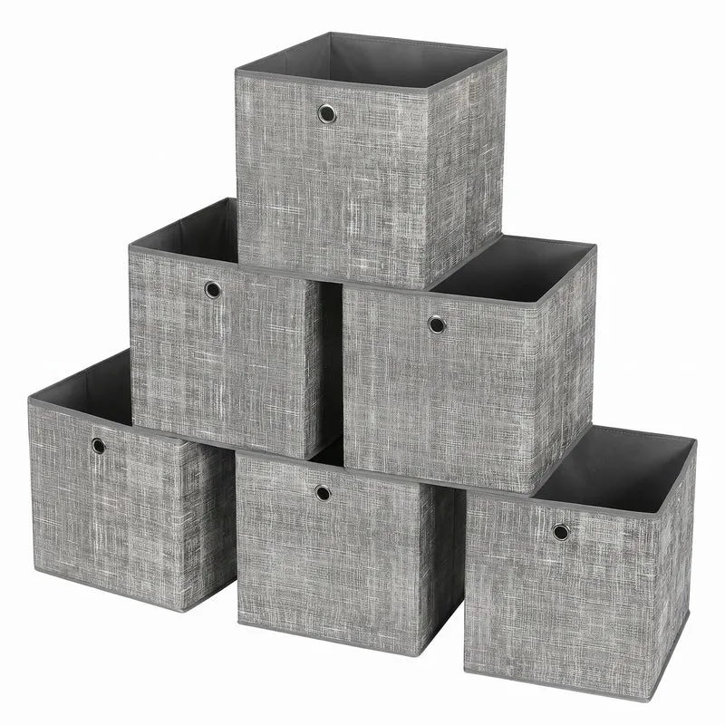 Aufbewahrungsbox, 6er Set, Ordnungsboxen aus Vliesstoff mit Griff,