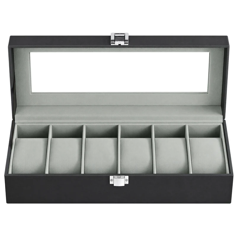 Uhrenbox mit Glasdeckel und Schloss